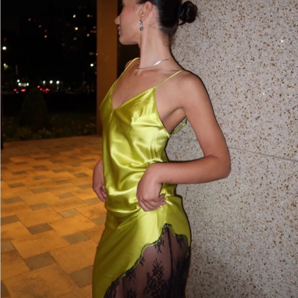 Fleur du Mal Lime Green Maxi Dress